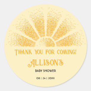 Sunshine Thank You Classic Round Sticker