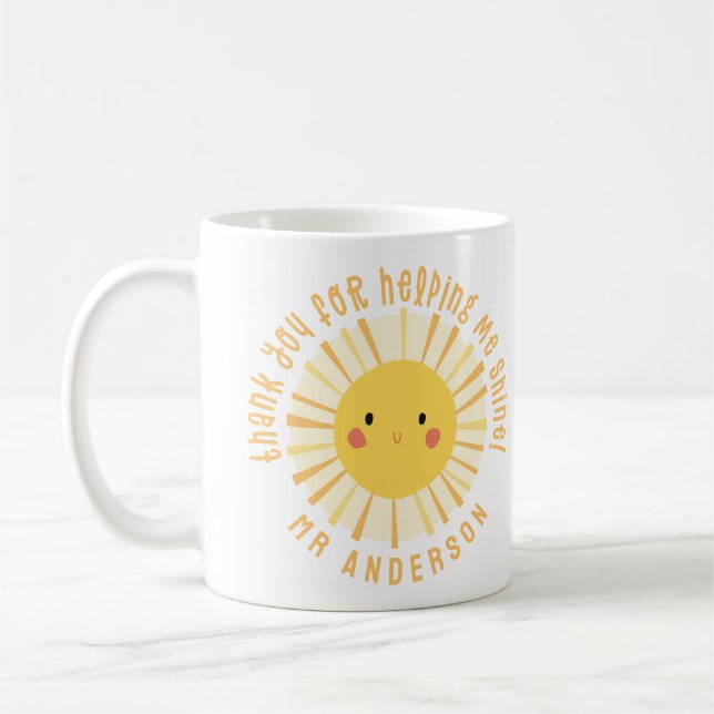 Sunshine thank you teacher modern elegant coffee mug (Left)