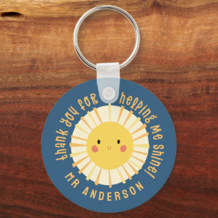 Sunshine thank you teacher modern elegant key ring