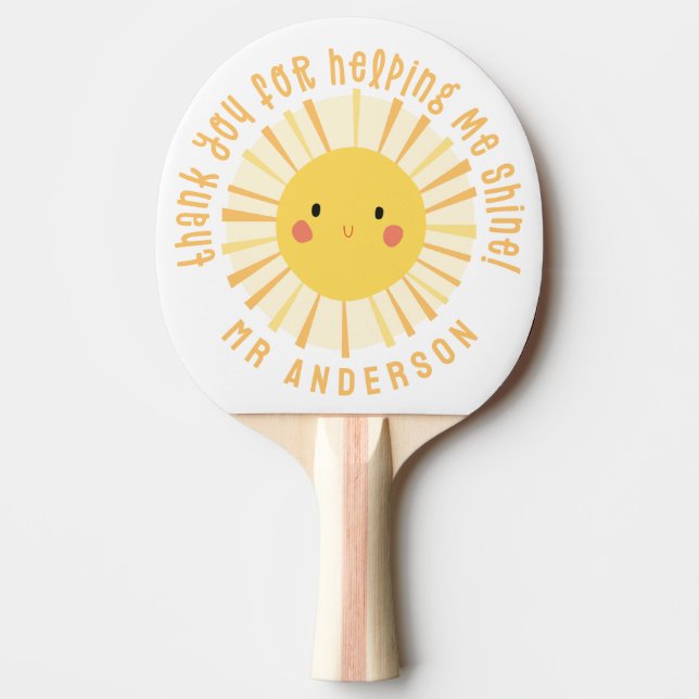 Sunshine thank you teacher modern elegant ping pong paddle (Front)
