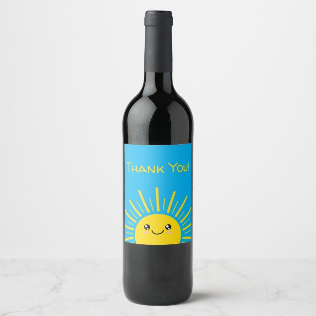 Sunshine Thank you Wine Label (Front)