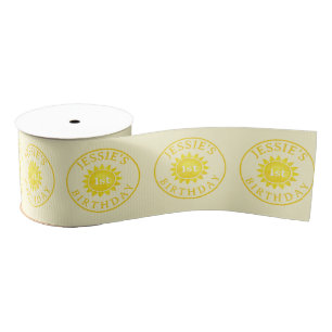 Sunshine Theme 1st Birthday Party Grosgrain Ribbon