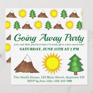 Sunshine Tree Mountain Hiking Woods Outdoor Camp Invitation