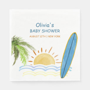 Sunshine Tropical Surfing Baby Shower  Napkin