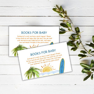 Sunshine Tropical Surfing Books For Baby Shower  Enclosure Card