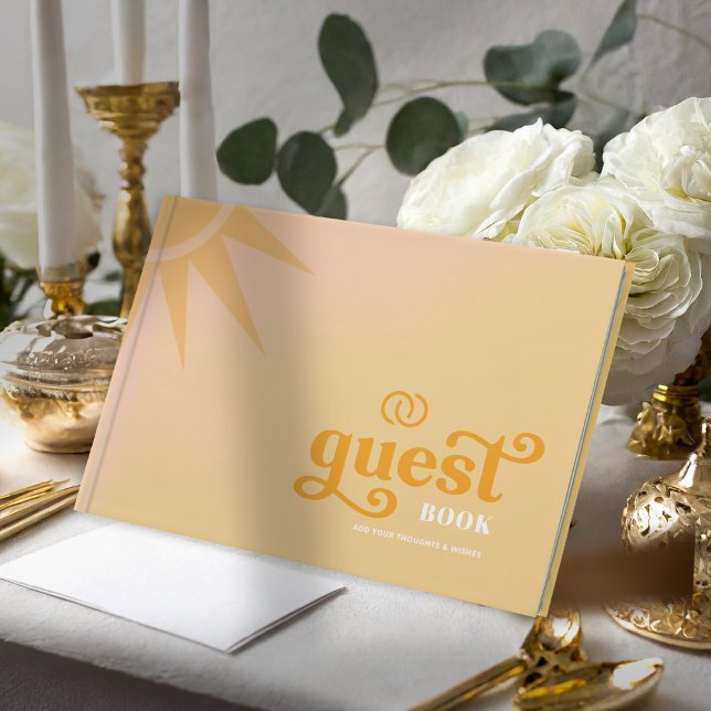 Sunshine Typography Wedding Butter Yellow ID1048 Guest Book (Creator Uploaded)
