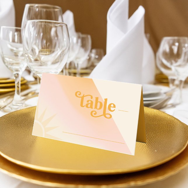 Sunshine Typography Wedding Table ID1048 Place Card (Creator Uploaded)
