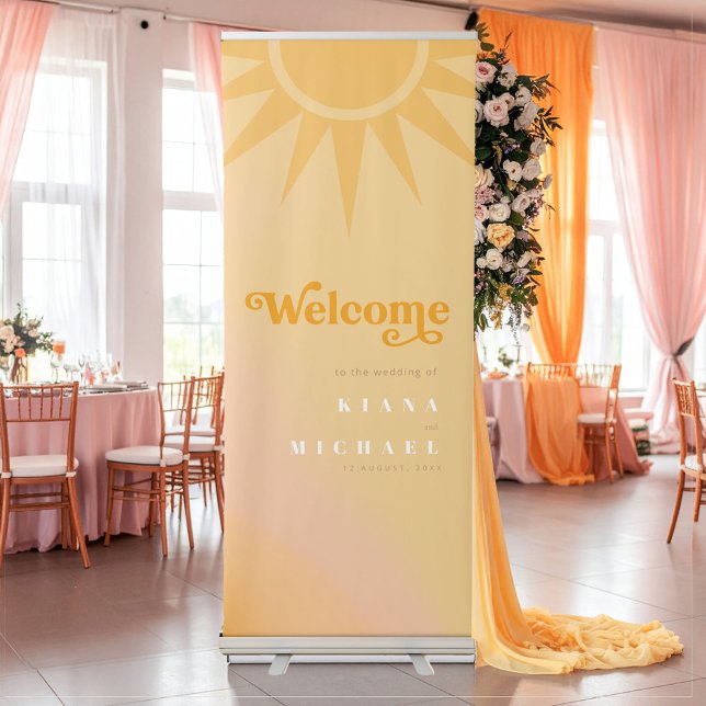 Sunshine Typography Wedding Welcome ID1048 Retractable Banner (Creator Uploaded)