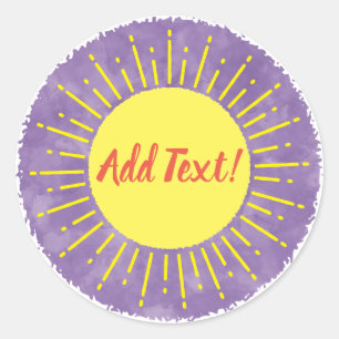 Sunshine Watercolor Baby Shower Background Custom  Classic Round Sticker