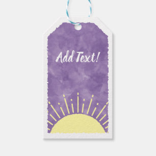Sunshine Watercolor Baby Shower Background Custom  Gift Tags