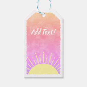 Sunshine Watercolor Baby Shower Background Custom  Gift Tags