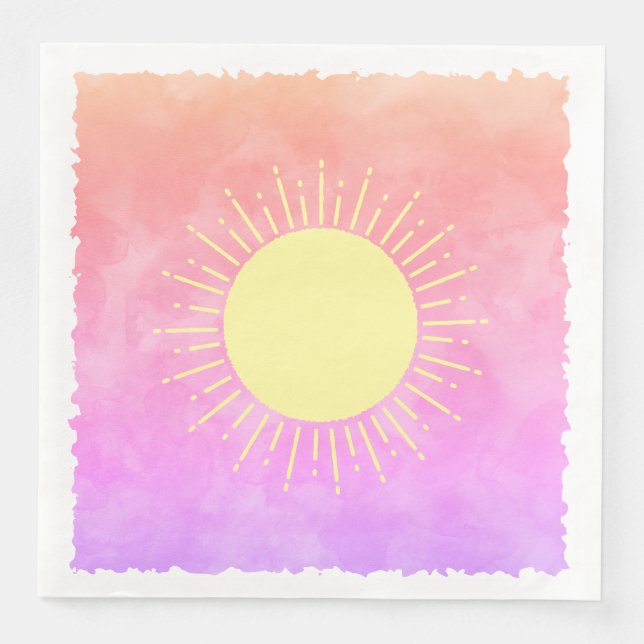 Sunshine Watercolor Baby Shower Background Custom  Napkin (Front)