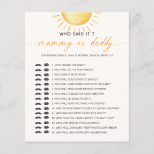 Sunshine Who Said It Mummy Daddy Baby Shower Game