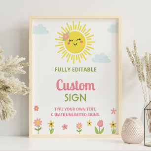 Sunshine Wildflower Party Birthday Custom Pos Poster