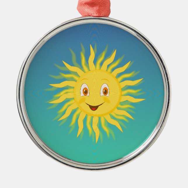 Sunshine With Circular Lines Metal Tree Decoration (Front)