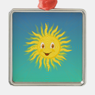 Sunshine With Circular Lines Metal Tree Decoration