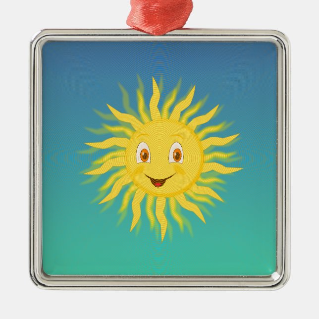 Sunshine With Circular Lines Metal Tree Decoration (Front)