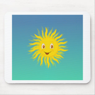 Sunshine With Circular Lines Mouse Mat