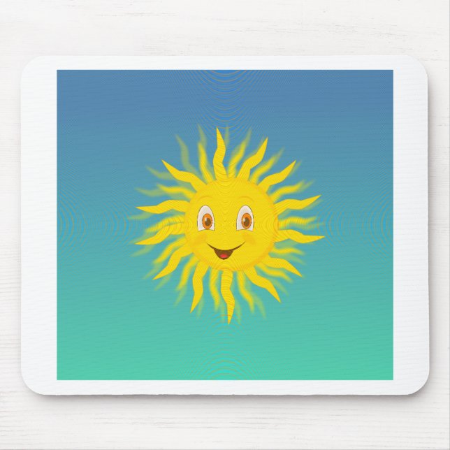 Sunshine With Circular Lines Mouse Mat (Front)