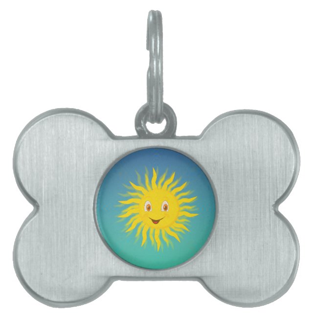 Sunshine With Circular Lines Pet Name Tag (Front)
