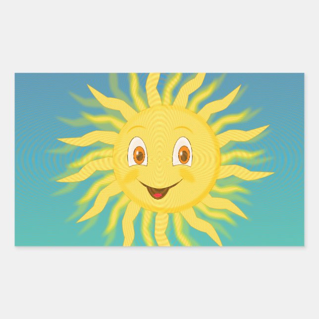 Sunshine With Circular Lines Rectangular Sticker (Front)