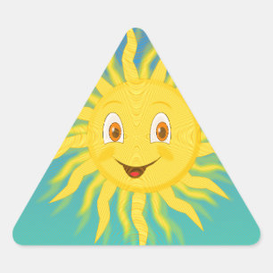Sunshine With Circular Lines Triangle Sticker