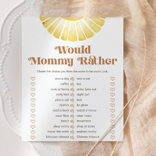 Sunshine Would Mummy Rather Baby Shower Game