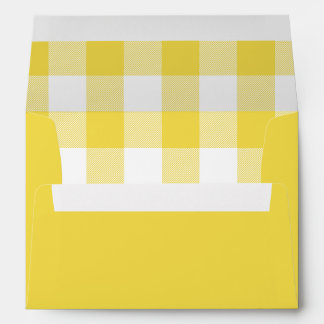 Sunshine Yellow and White Buffalo Gingham Plaid Envelope