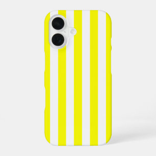 Sunshine Yellow and White Striped Print iPhone 16 Case
