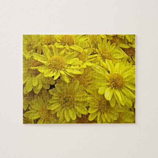 Sunshine Yellow Chrysanthemums Jigsaw Puzzle (Horizontal)