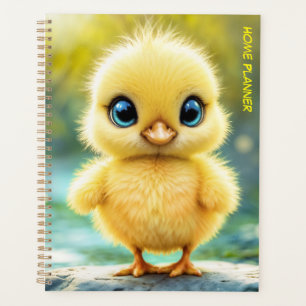 Sunshine yellow fluffy chicken blue - eyed bird planner
