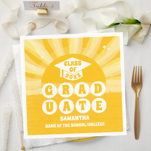 Sunshine Yellow Graduation Party Napkin