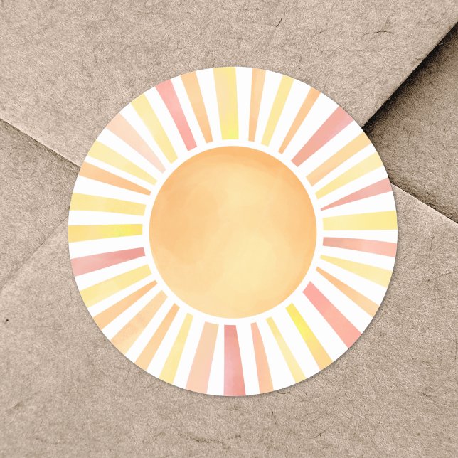 Sunshine Yellow Orange Sun Classic Round Sticker (Sunshine Yellow Orange Sun Classic Round Sticker )