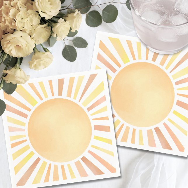 Sunshine Yellow Orange Sun Napkin (Sunshine Yellow Orange Sun Napkins )