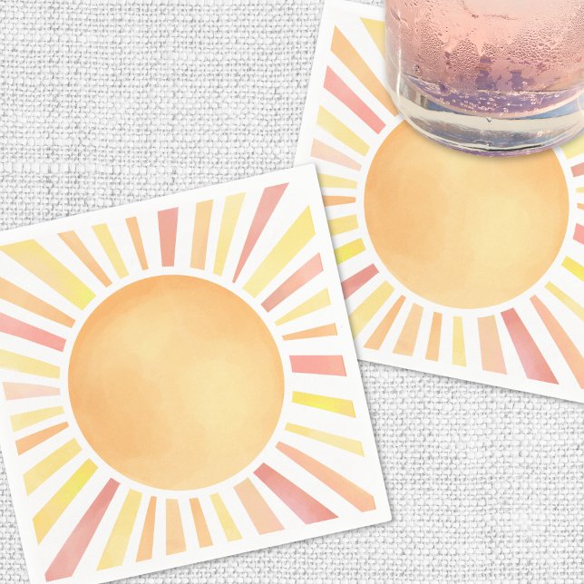 Sunshine Yellow Orange Sun Napkin (Sunshine Yellow Orange Sun Napkins)