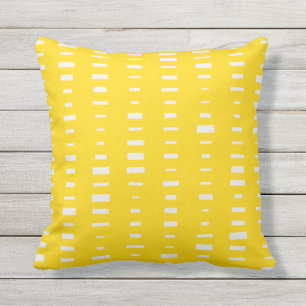 Sunshine Yellow Outdoor Pillows - Block Stripe