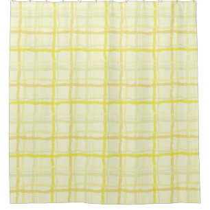 Sunshine Yellow Shower Curtain - Plaid