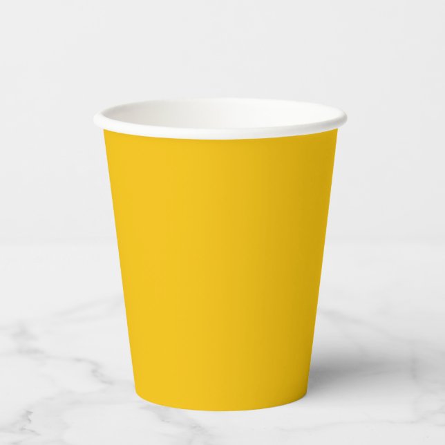 Sunshine Yellow Solid Colour Paper Cups (Front)