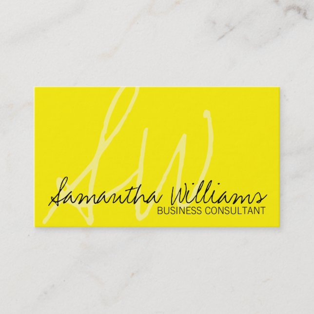Sunshine Yellow Stylish Business Cards (Front)