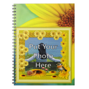 Sunshine Yellow Sunflower Photo Frame Notebook