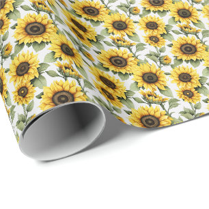 Sunshine Yellow Sunflower Wrapping Paper