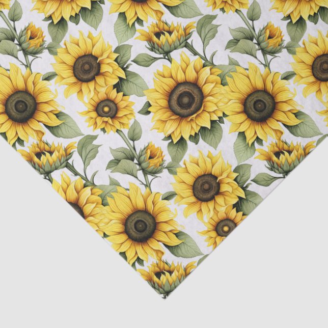 Sunshine Yellow Sunflowers Tissue Paper (Detail)