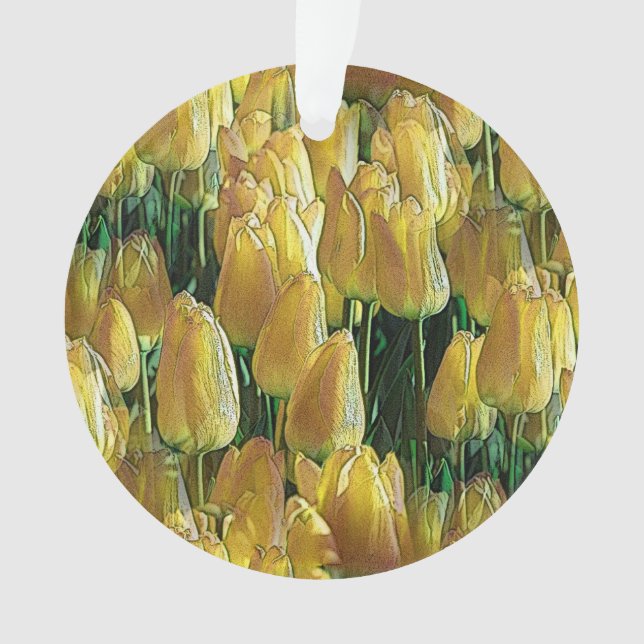 Sunshine Yellow Tulips Ornament (Front)