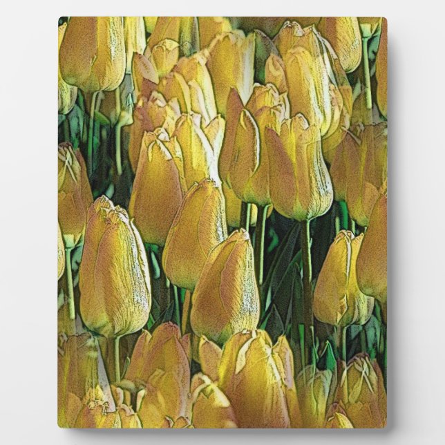 Sunshine Yellow Tulips Plaque (Front)