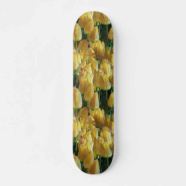 Sunshine Yellow Tulips Skateboard (Front)