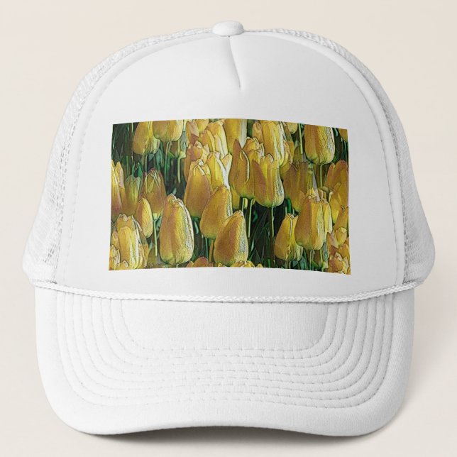 Sunshine Yellow Tulips Trucker Hat (Front)