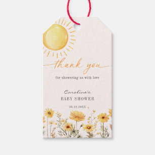 Sunshine Yellow Wildflower Baby Shower  Gift Tags