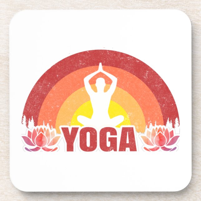 Sunshine Yoga Yogi Lotus Flower  Coaster (Front)