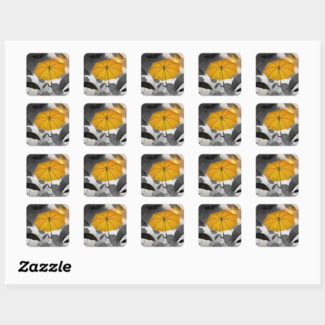 Sunshine's on its way, umbrella avalanche, square sticker (Sheet)