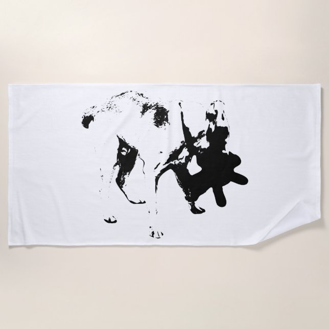 Sunside Labrador – Playful Energy Beach Towel (Front)